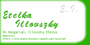 etelka illovszky business card